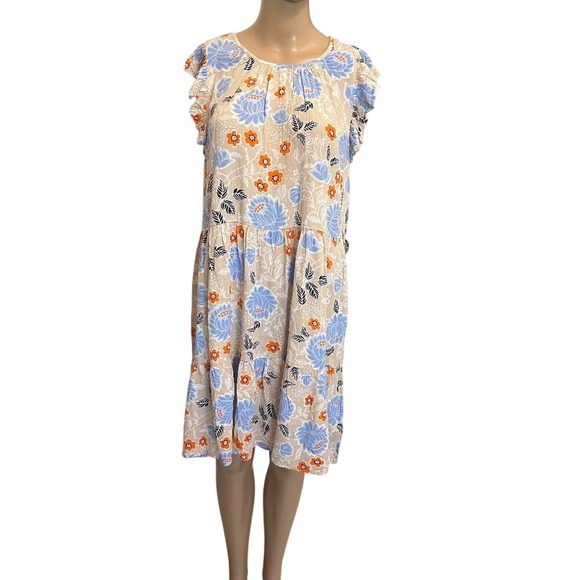 LOFT Outlet Dresses & Skirts - LOFT Outlet Women's Tiered Floral Print Ruffle Sleeve Midi‎ Dress Size M